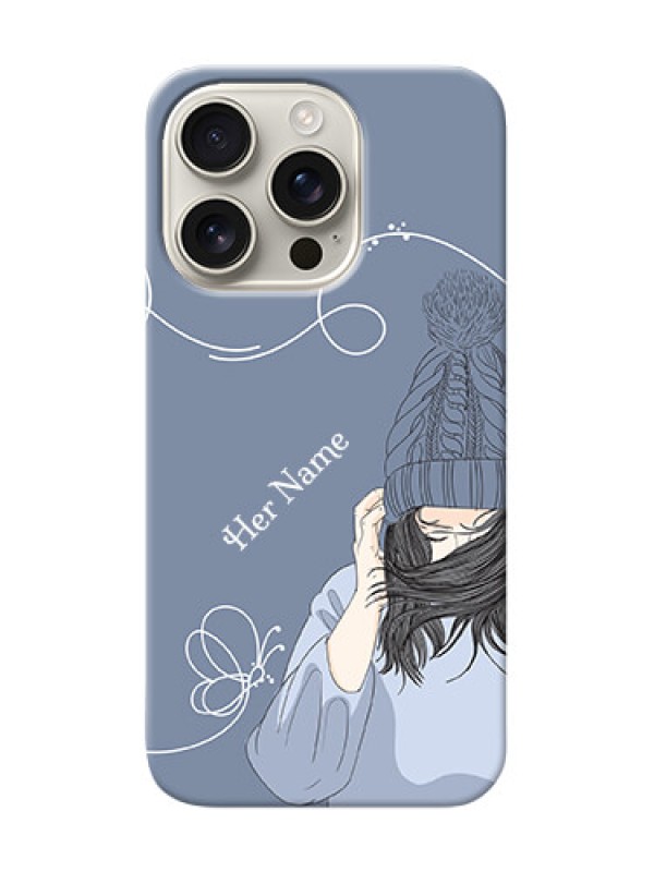 Custom iPhone 16 Pro Custom Mobile Case with Girl in winter outfit Design