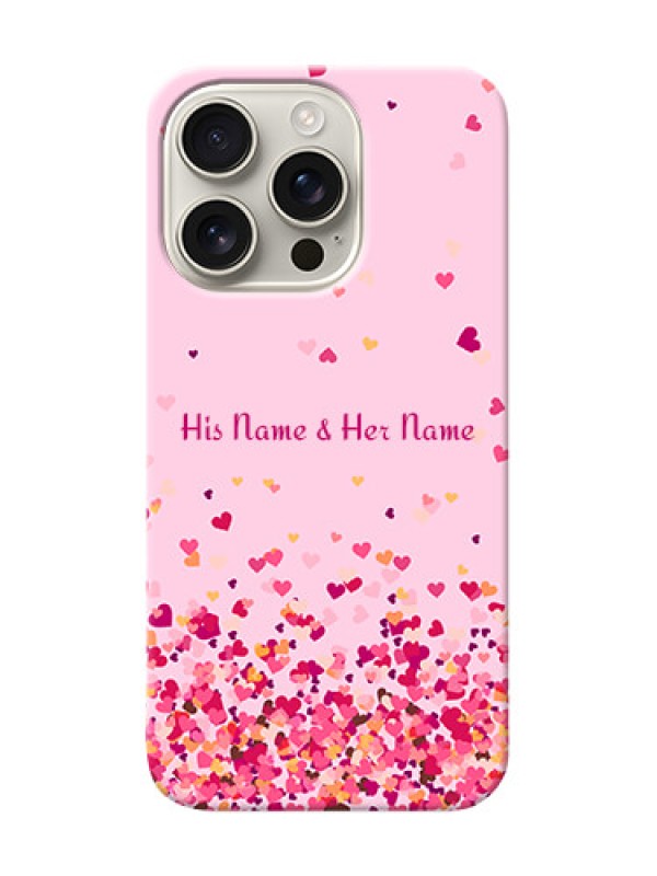 Custom iPhone 16 Pro Photo Printing on Case with Floating Hearts Design