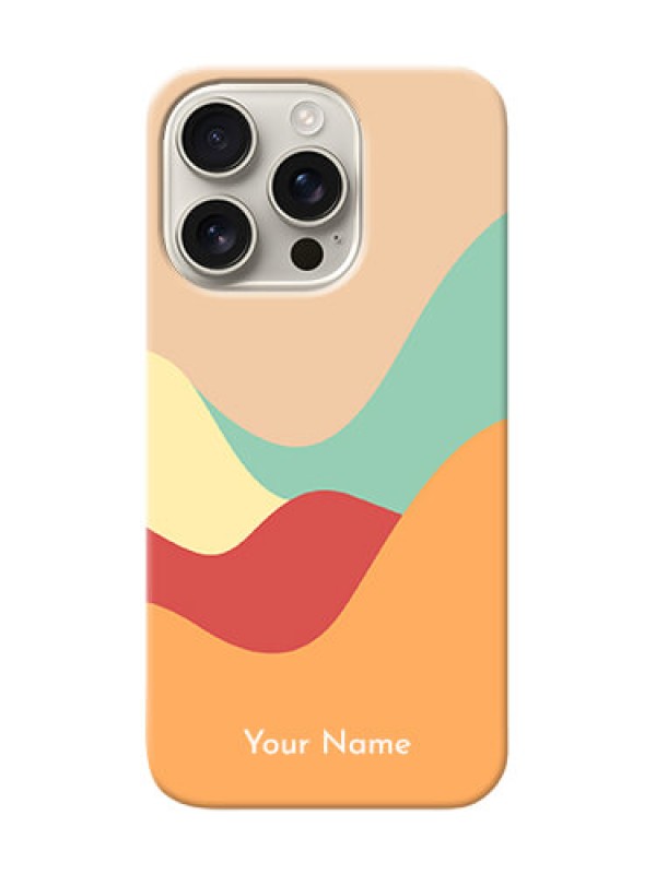 Custom iPhone 16 Pro Personalized Phone Case with Ocean Waves Multicolour Design