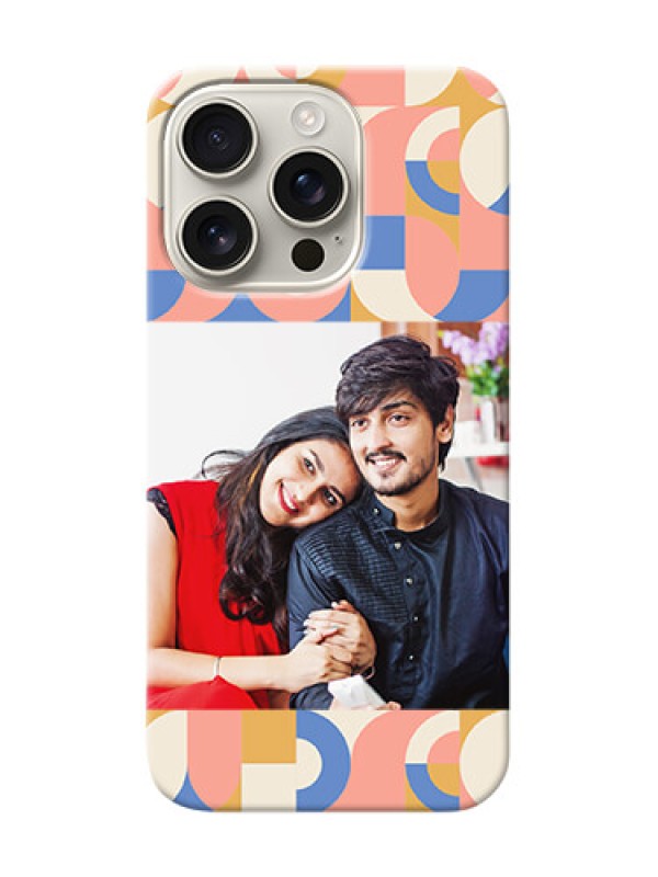 Custom iPhone 16 Pro Photo Printing on Case with Semicircle Maze Pattern Design