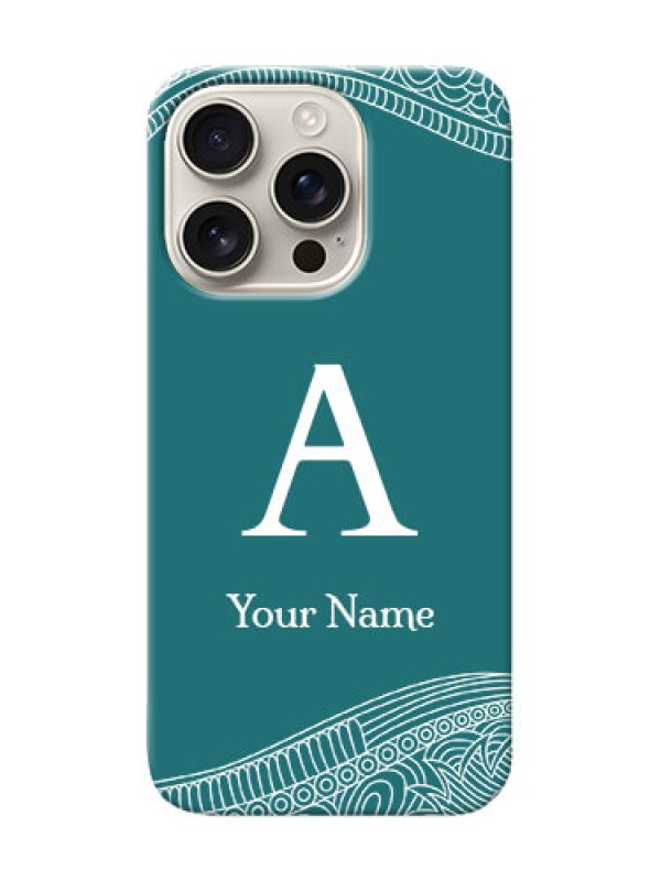 Custom iPhone 16 Pro Personalized Phone Case with line art pattern with custom name Design