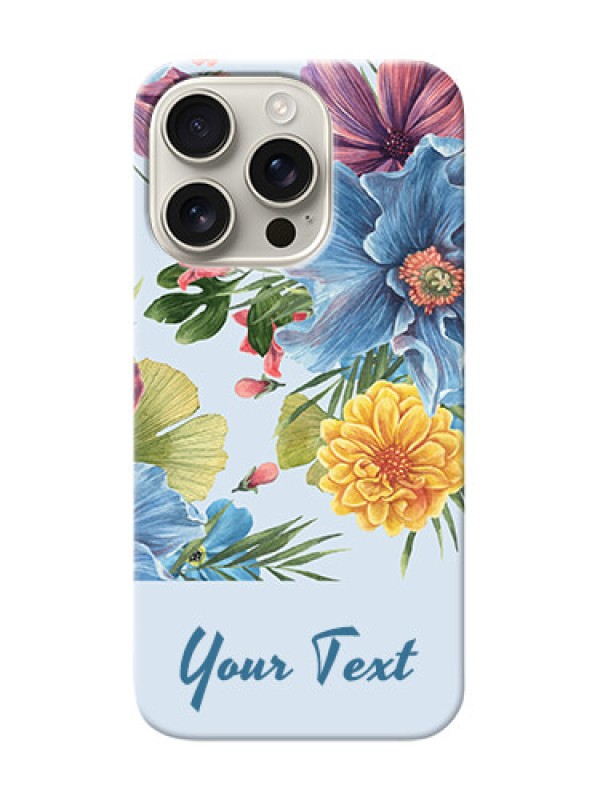 Custom iPhone 16 Pro Custom Mobile Case with Stunning Watercolored Flowers Painting Design