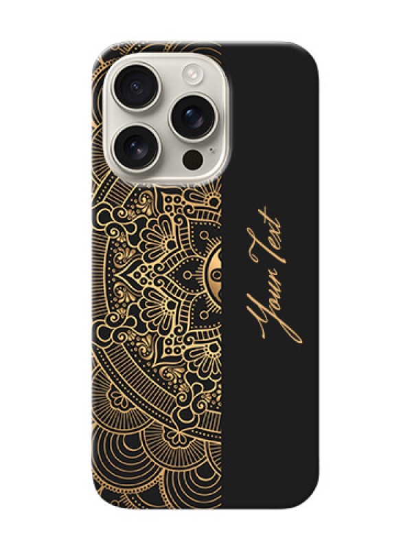 Custom iPhone 16 Pro Photo Printing on Case with Mandala art with custom text Design