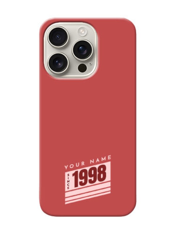 Custom iPhone 16 Pro Custom Phone Case with Red custom year of birth Design