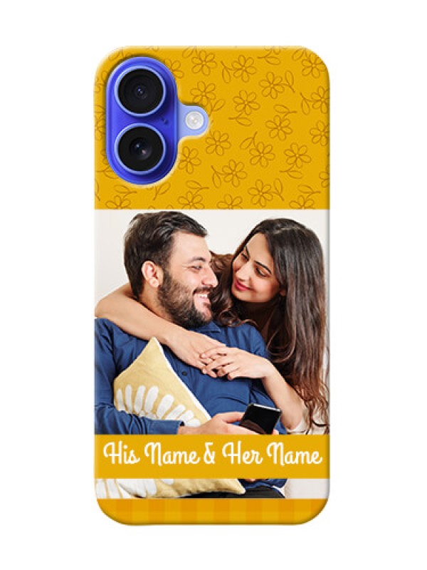 Custom iPhone 16 mobile phone covers: Yellow Floral Design