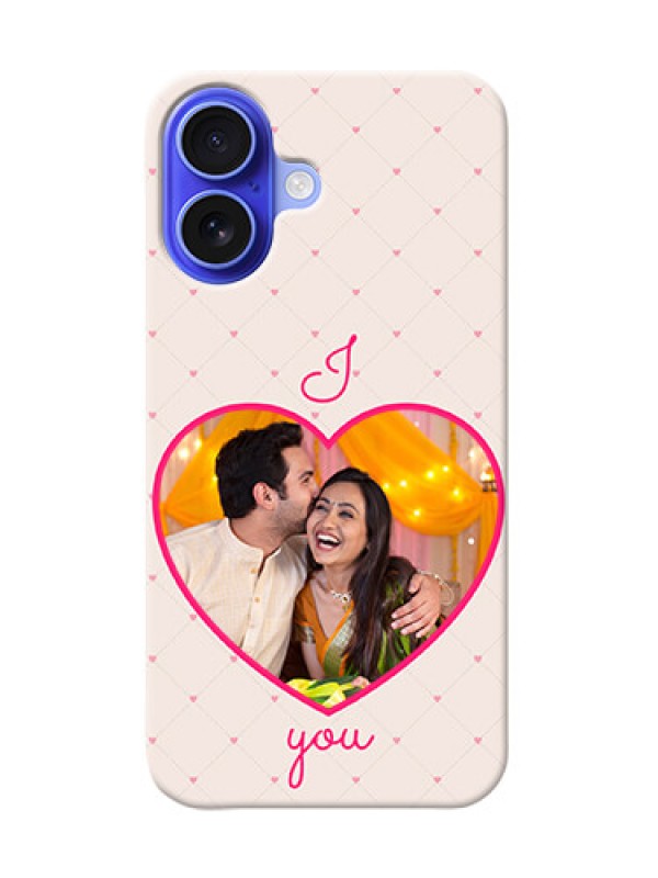 Custom iPhone 16 Personalized Mobile Covers: Heart Shape Design