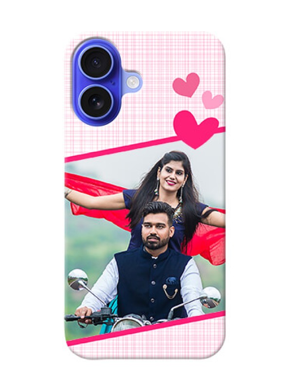 Custom iPhone 16 Personalised Phone Cases: Love Shape Heart Design