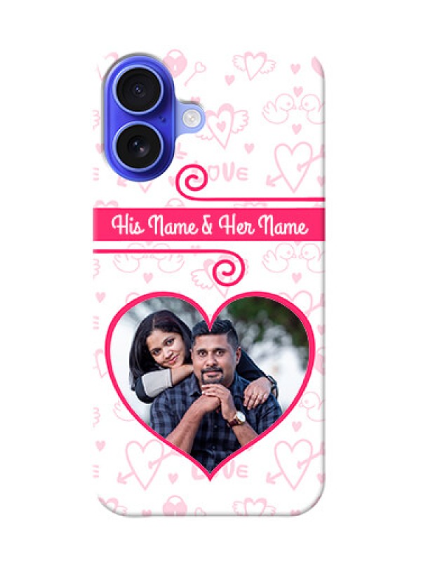 Custom iPhone 16 Personalized Phone Cases: Heart Shape Love Design