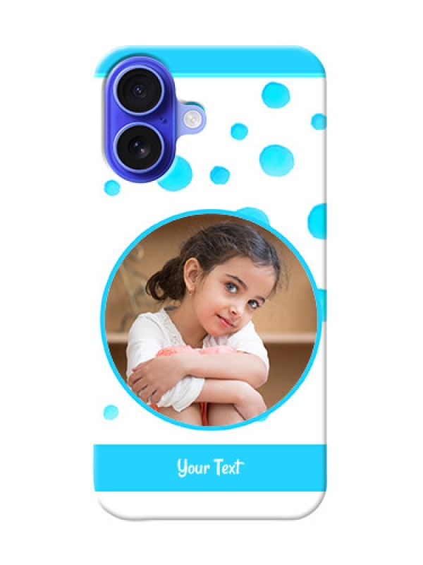Custom iPhone 16 Custom Phone Covers: Blue Bubbles Pattern Design