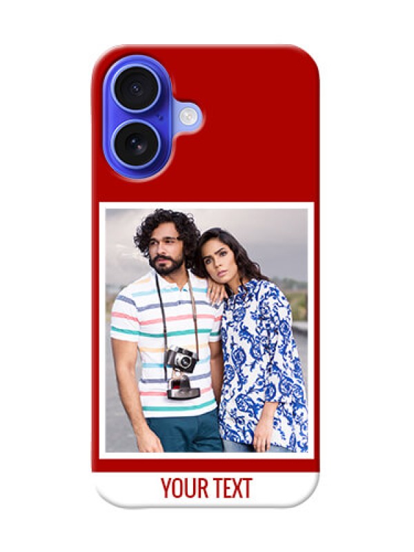 Custom iPhone 16 mobile phone covers: Simple Red Color Design