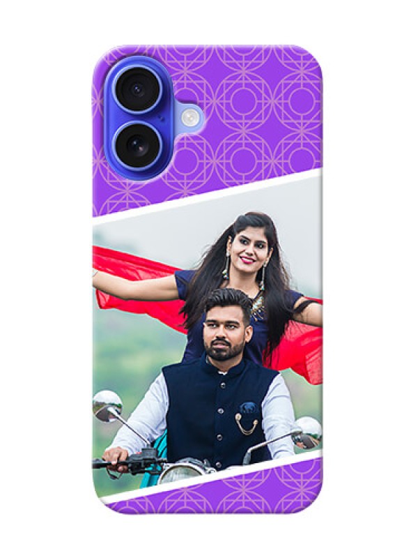 Custom iPhone 16 mobile back covers online: violet Pattern Design