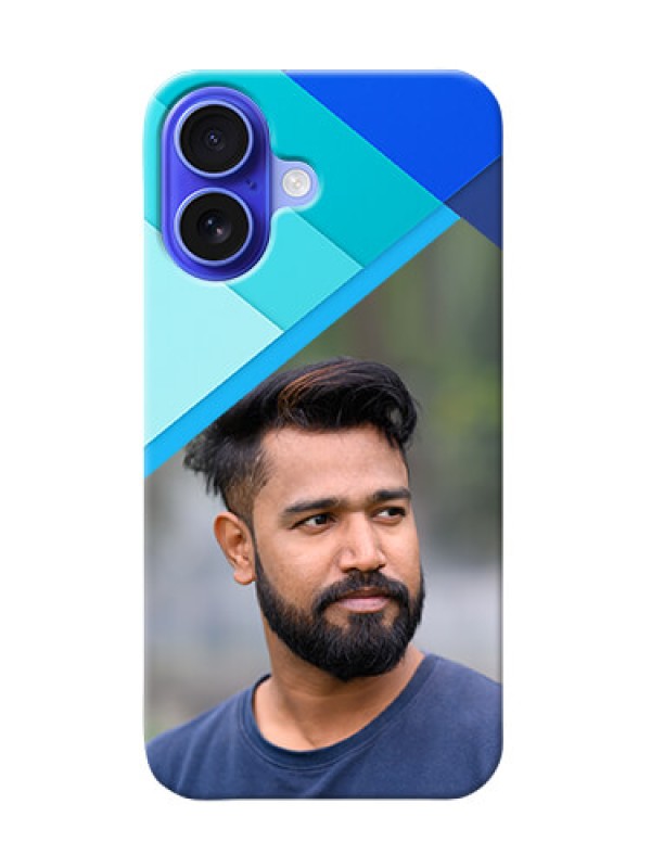 Custom iPhone 16 Phone Cases Online: Blue Abstract Cover Design