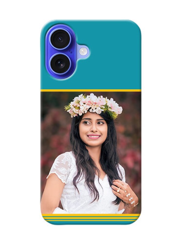 Custom iPhone 16 personalized phone covers: Yellow And Blue Design