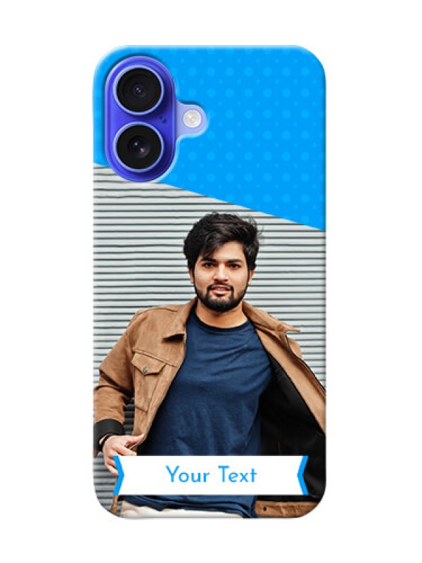 Custom iPhone 16 Personalized Mobile Covers: Simple Blue Color Dotted Design