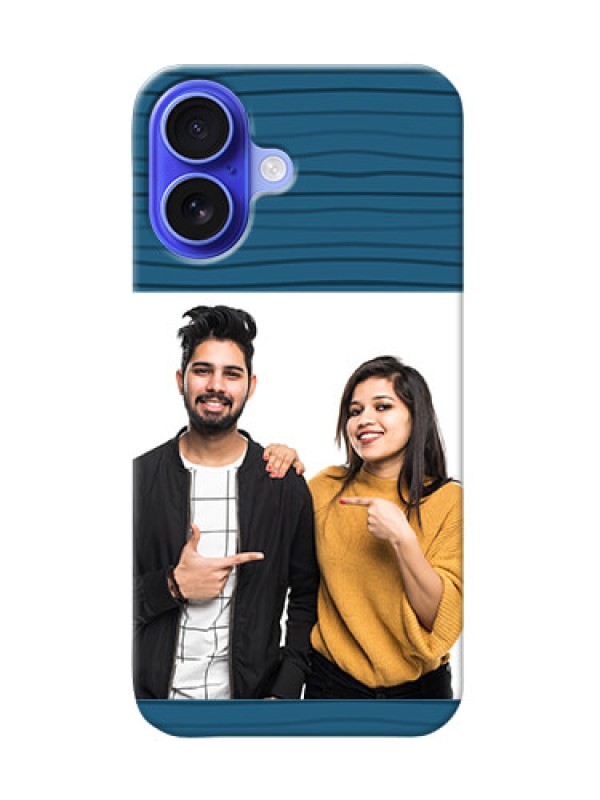 Custom iPhone 16 Custom Phone Cases: Blue Pattern Cover Design