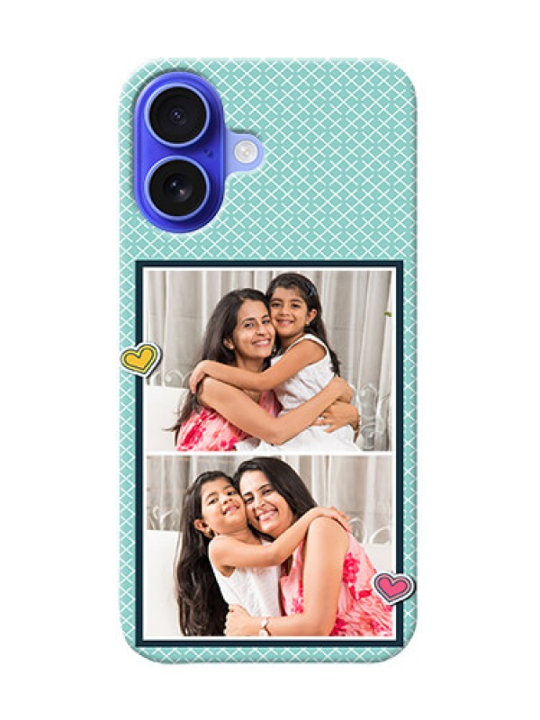 Custom iPhone 16 Custom Phone Cases: 2 Image Holder with Pattern Design