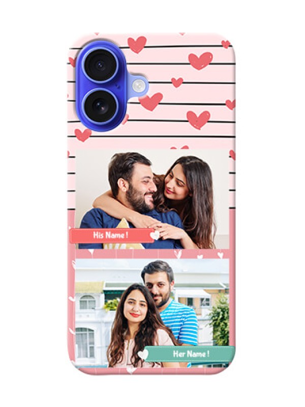 Custom iPhone 16 custom mobile covers: Photo with Heart Design