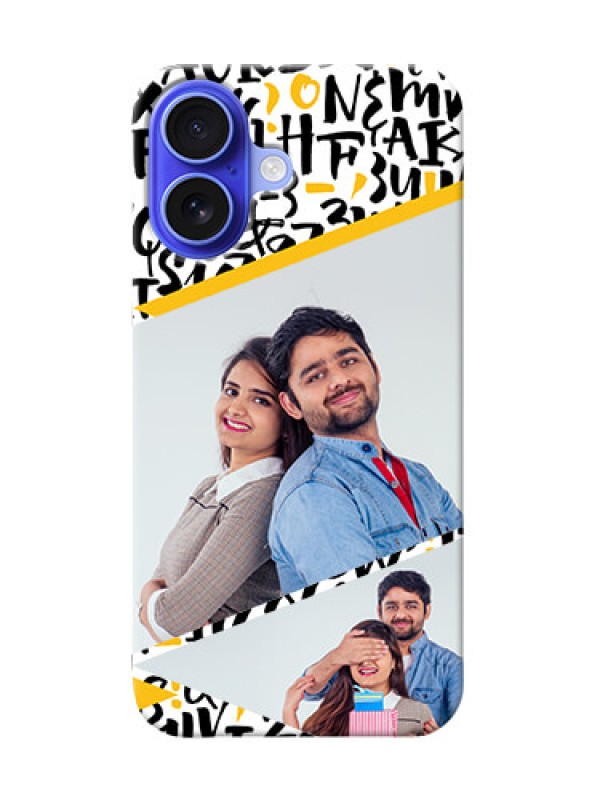 Custom iPhone 16 Phone Back Covers: Letters Pattern Design