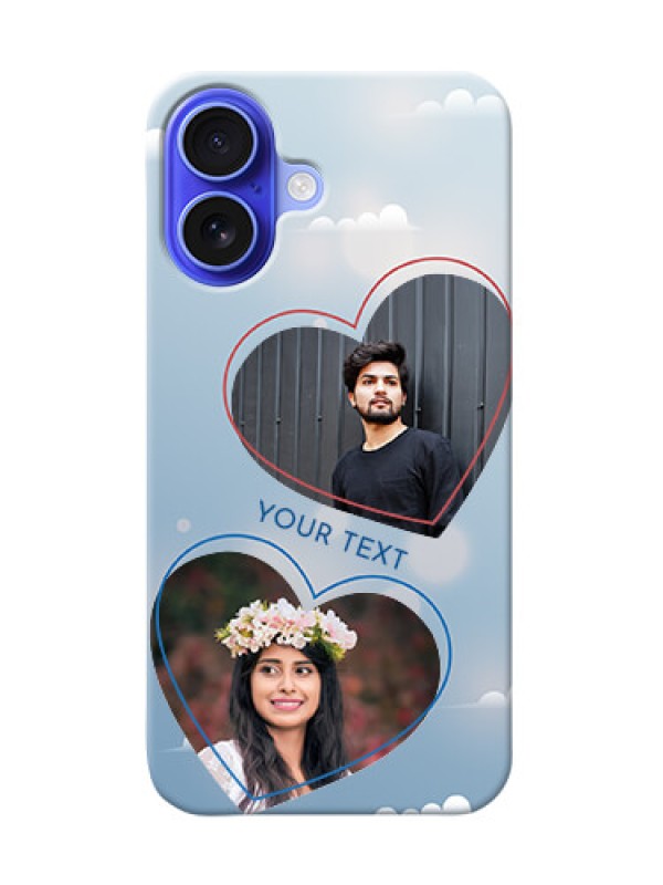 Custom iPhone 16 Phone Cases: Blue Color Couple Design