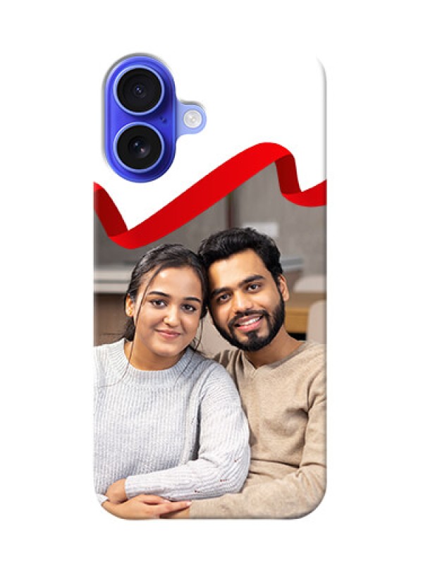 Custom iPhone 16 custom phone cases: Red Ribbon Frame Design