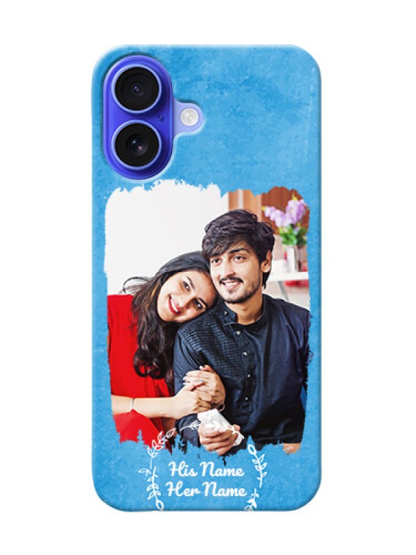 Custom iPhone 16 custom mobile cases: Blue Color Vintage Design