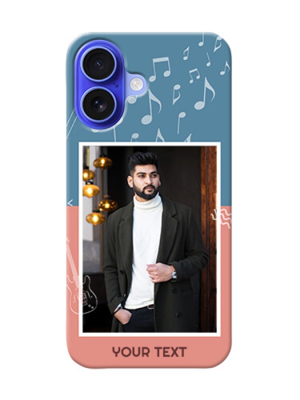 Custom iPhone 16 Phone Back Covers with Color Musical Note Design