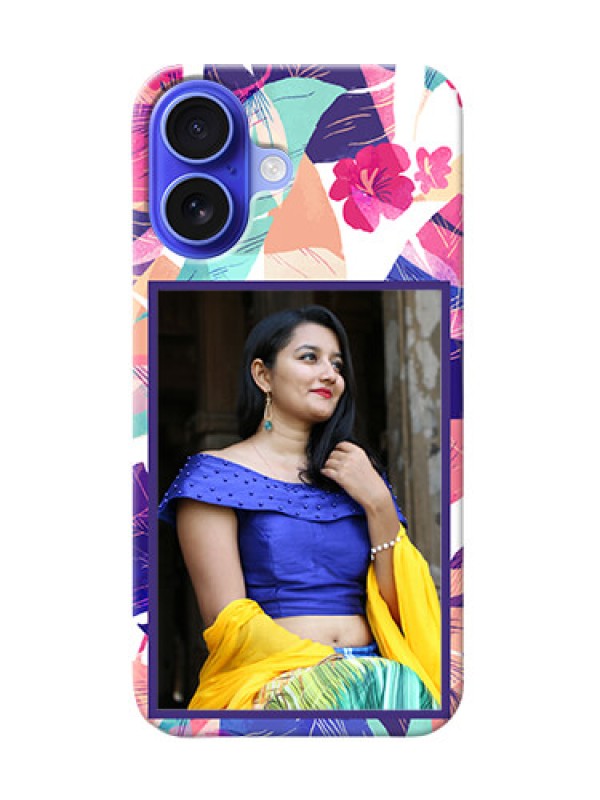 Custom iPhone 16 Personalised Phone Cases: Abstract Floral Design