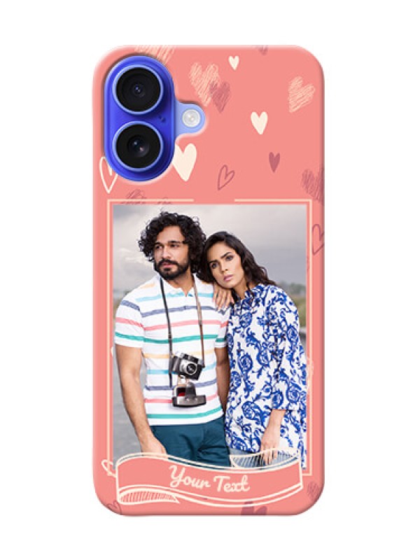 Custom iPhone 16 custom mobile phone cases: love doodle art Design