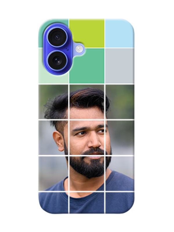 Custom iPhone 16 personalised phone covers with white box pattern