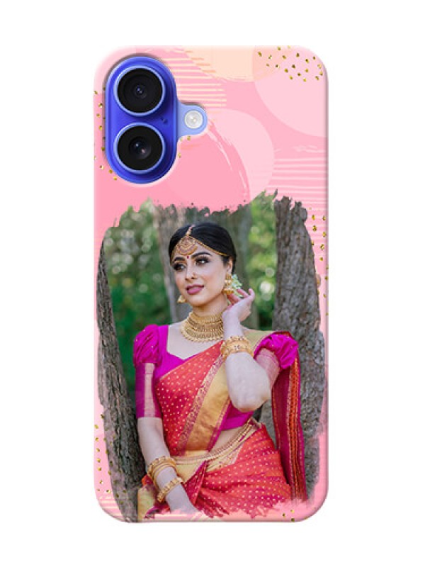 Custom iPhone 16 Phone Covers for Girls: Gold Glitter Splash Design