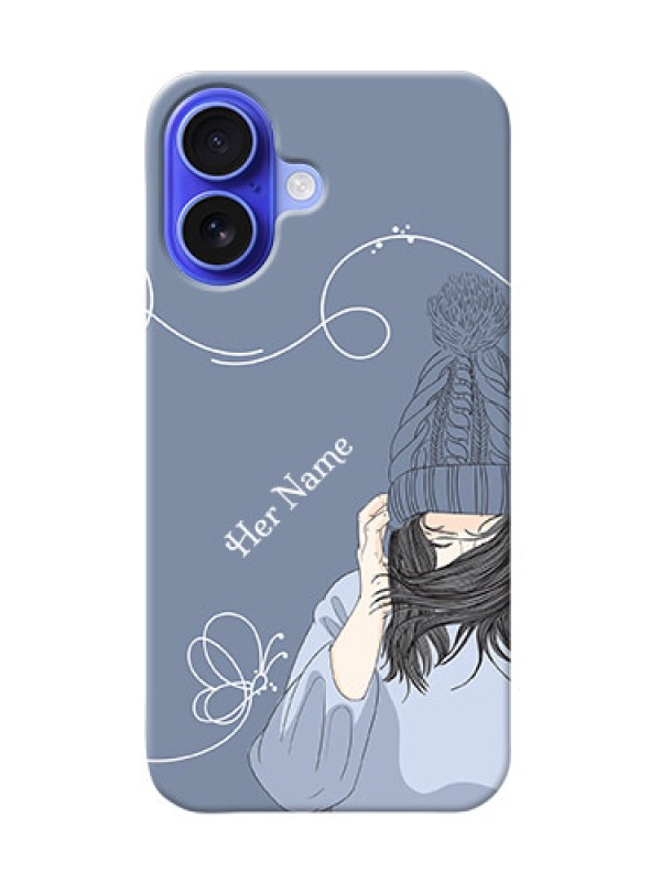 Custom iPhone 16 Custom Mobile Case with Girl in winter outfit Design