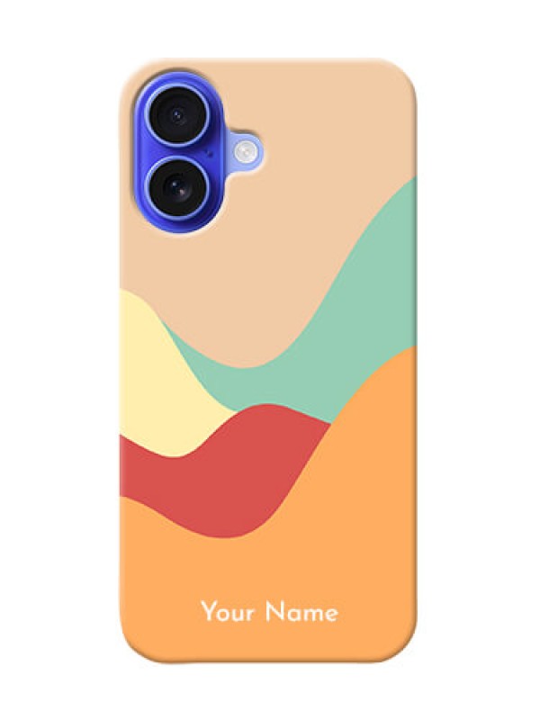 Custom iPhone 16 Personalized Phone Case with Ocean Waves Multicolour Design