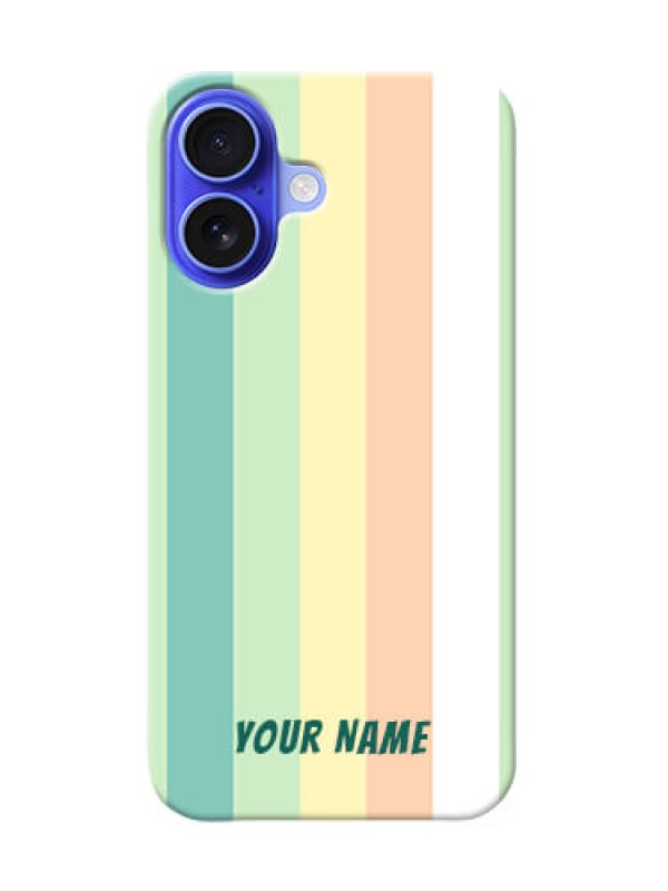 Custom iPhone 16 Photo Printing on Case with Multicolour Stripes Design