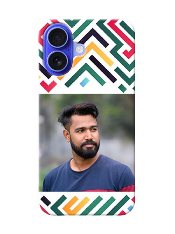 Custom iPhone 16 Personalized Phone Case with Colorful Maze Pattern Design