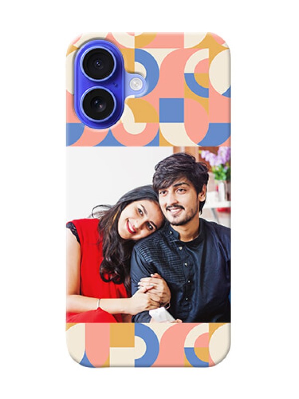 Custom iPhone 16 Photo Printing on Case with Semicircle Maze Pattern Design