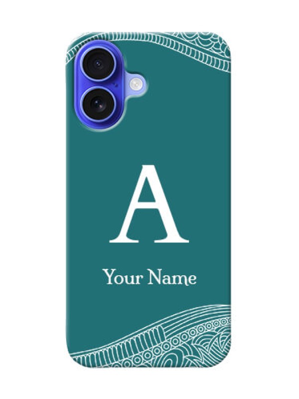 Custom iPhone 16 Personalized Phone Case with line art pattern with custom name Design