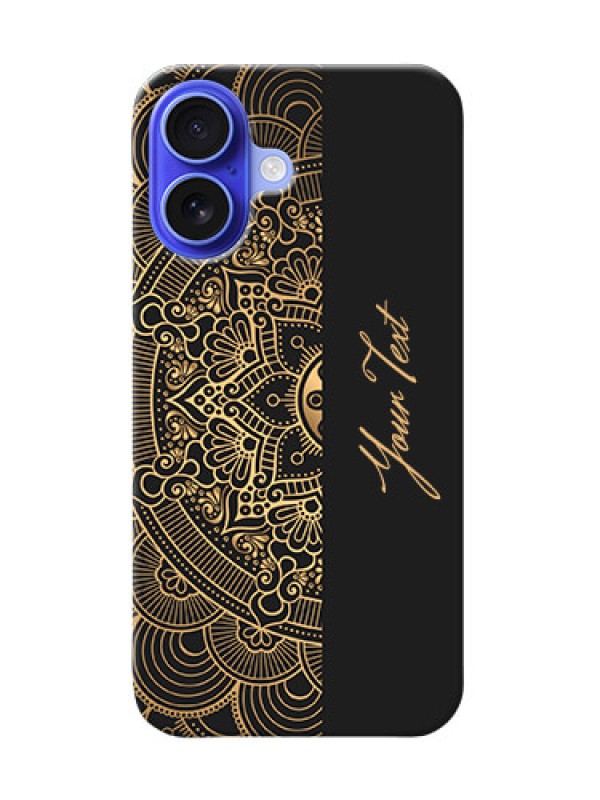 Custom iPhone 16 Photo Printing on Case with Mandala art with custom text Design