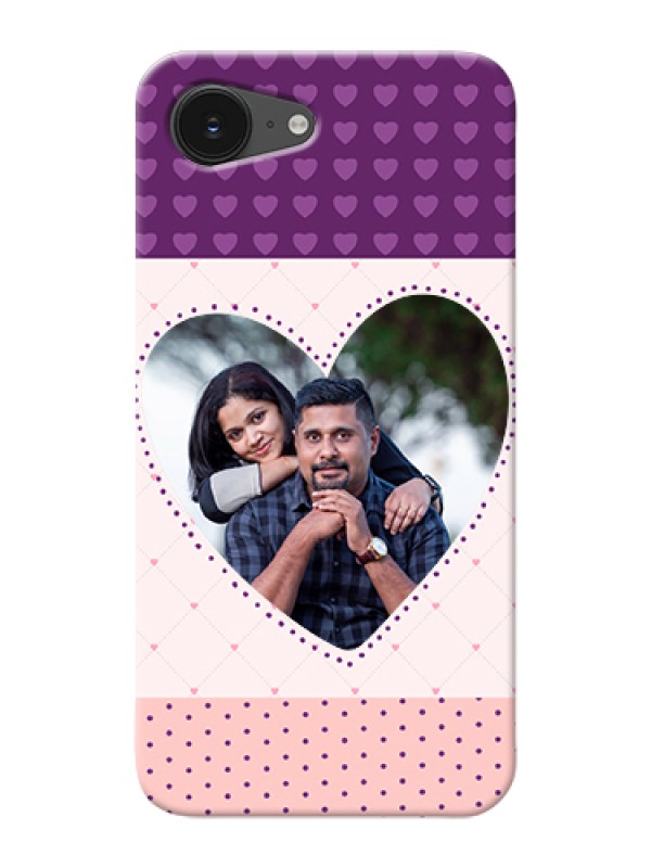 Custom iPhone 16e Custom Hard Phone Case - Violet Love Dots Design