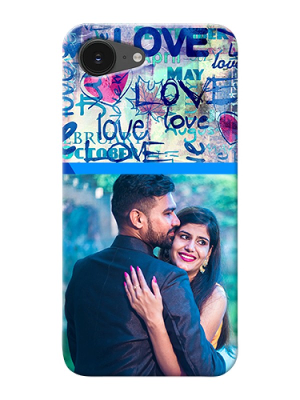 Custom iPhone 16e Custom Hard Phone Case - Colorful Love Design