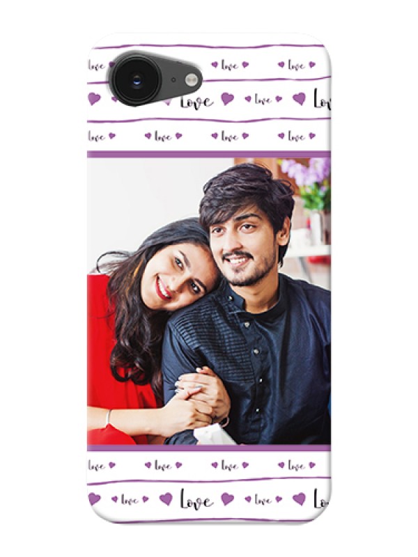 Custom iPhone 16e Custom Hard Phone Case - Couples Heart Design