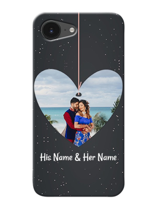 Custom iPhone 16e Custom Hard Phone Case - Hanging Heart Design