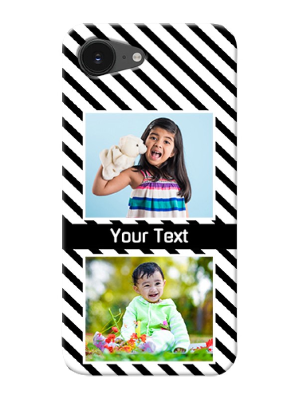 Custom iPhone 16e Custom Hard Phone Case - Black And White Stripes Design