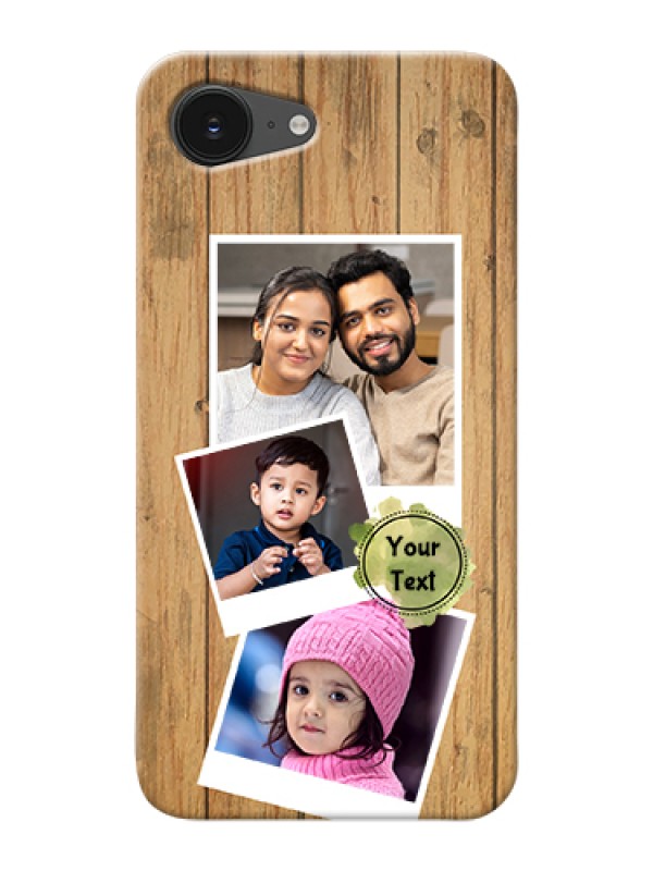 Custom iPhone 16e Custom Hard Phone Case - Wooden Texture Design