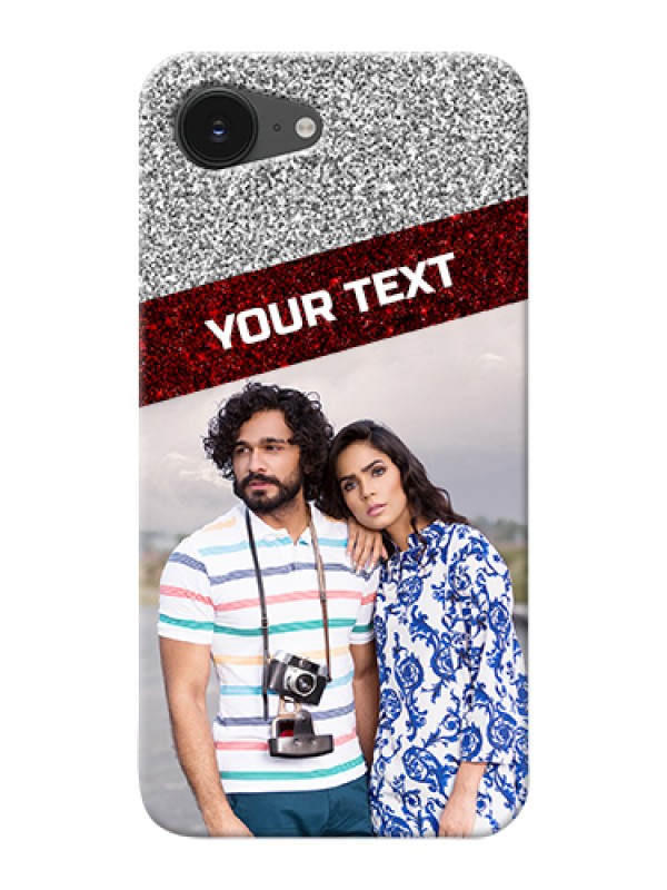 Custom iPhone 16e Custom Hard Phone Case - Image Holder With Glitter Strip Design