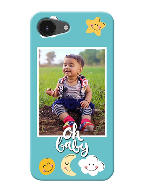 Custom iPhone 16e Custom Hard Phone Case - Smiley Kids Stars Design
