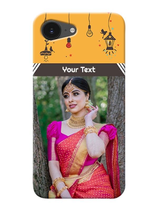 Custom iPhone 16e Custom Hard Phone Case - With Family Picture And Icons