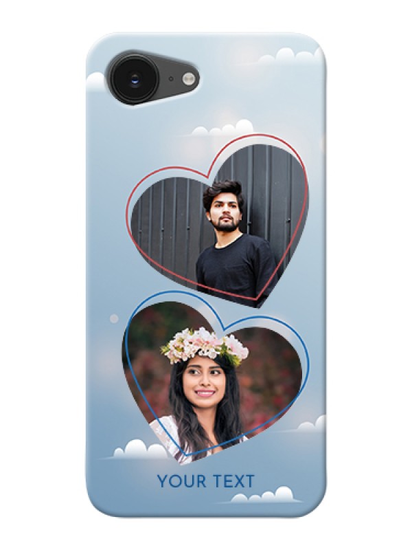 Custom iPhone 16e Custom Hard Phone Case - Blue Color Couple Design
