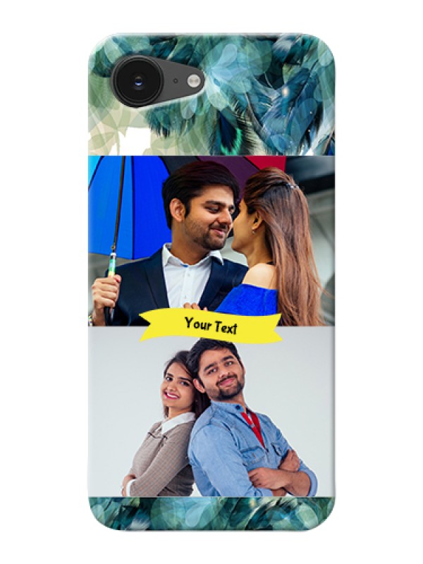 Custom iPhone 16e Custom Hard Phone Case - Image With Boho Peacock Feather Design