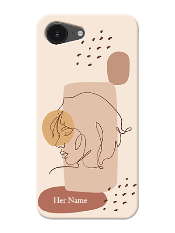 Custom iPhone 16e Custom Hard Phone Case - Calm Woman Line Art Design