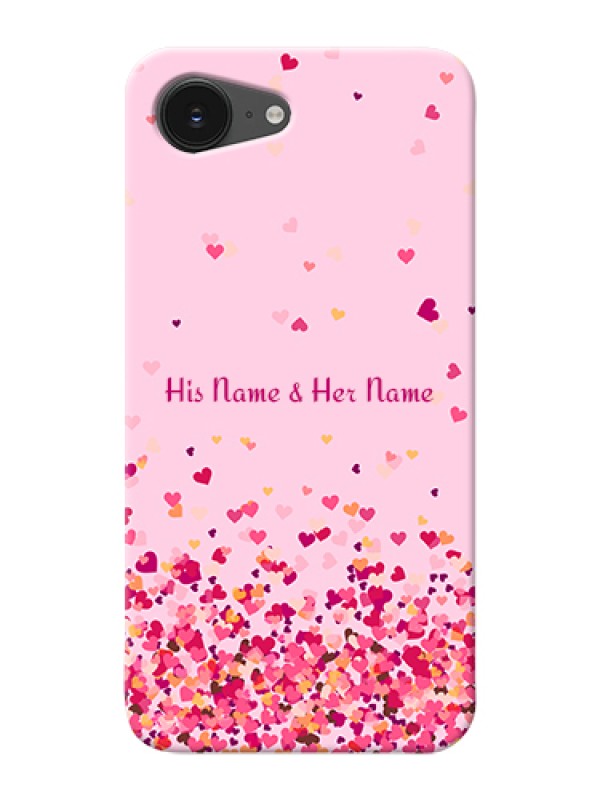 Custom iPhone 16e Custom Hard Phone Case - Floating Hearts Design